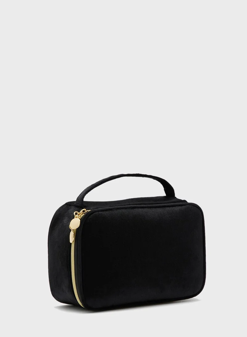ELLA Velvet Top Handle Cosmetic Bag