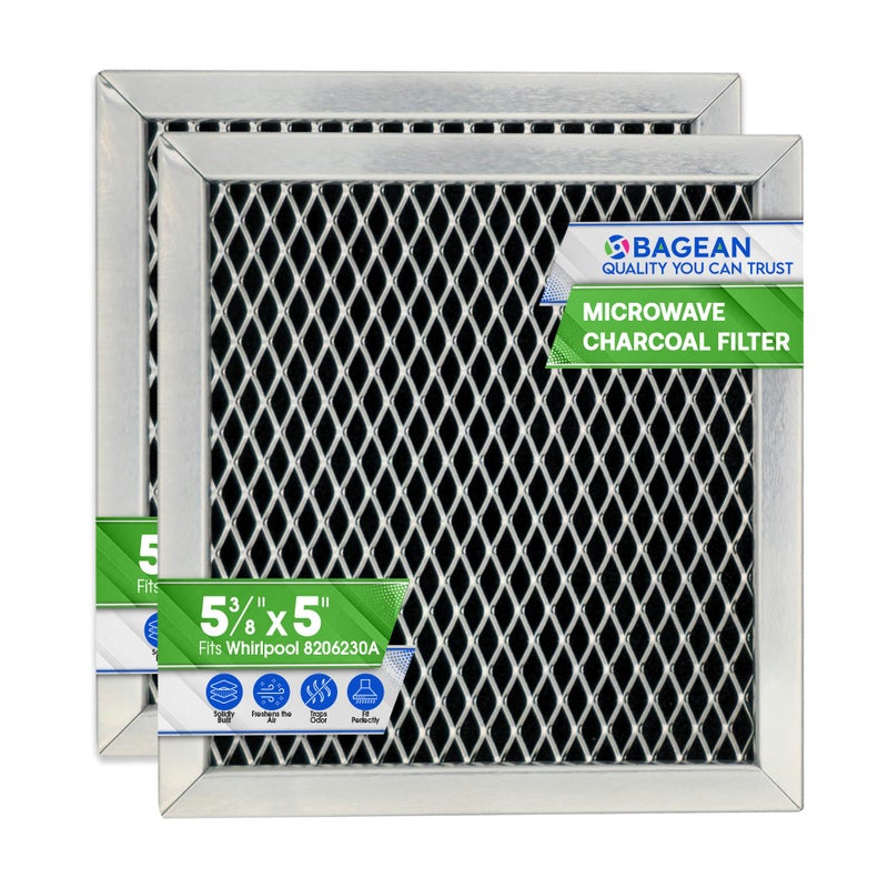 Microwave Charcoal Filter 535 x 503 for 8206230A Maytag and Whirlpool Microwave Filter Replacement Carbon Filters Freshens and Filters Kitchen Air in Over the Range Oven Vent Fan 2Pack