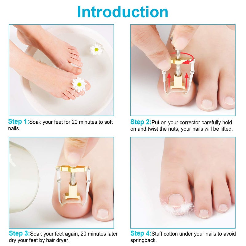 Mudder 2 Pieces Ingrown Toenail Lifter Ingrown Toenail Tool Toe Clamp Stainless Steel Foot Care Tool for Paronychia (Gold) - Image 5