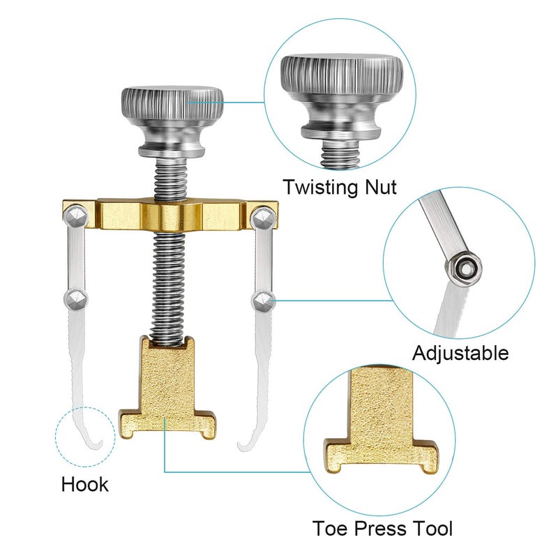 Mudder 2 Pieces Ingrown Toenail Lifter Ingrown Toenail Tool Toe Clamp Stainless Steel Foot Care Tool for Paronychia (Gold) - Image 3