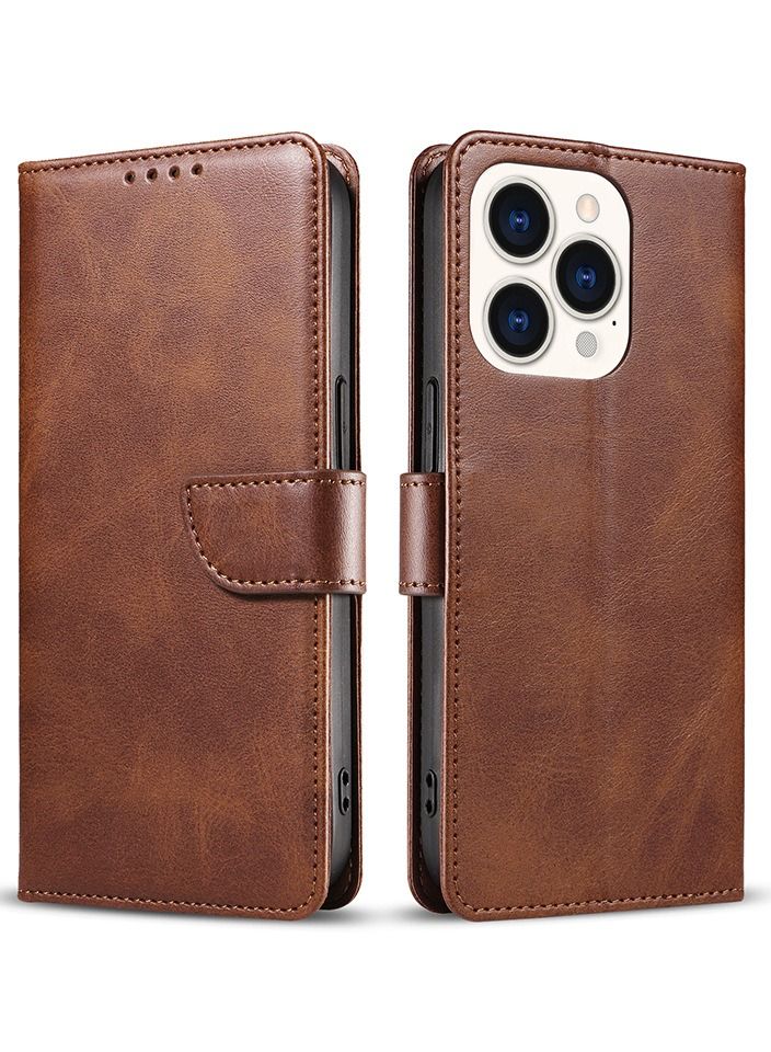 Loquat Suitable For iPhone Solid Color Flip Type Anti-fall Mobile Phone  Case - Image 1