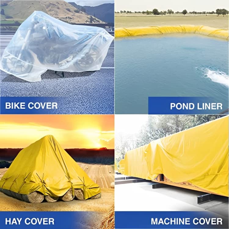 RK Trends Tarpaulin Tirpal Tadpatri Tharpai Thadika with Aluminium Eyelets - Multipurpose 130 GSM (HDPE Febrics (Yellow), 12Ft x 10Ft) - Image 5