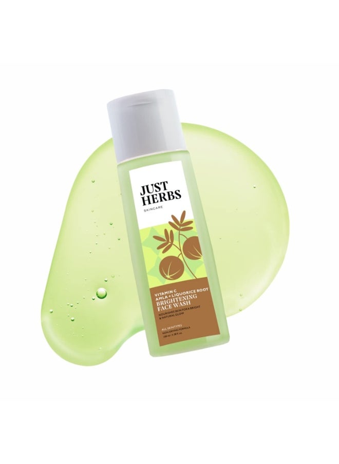 Just Herbs Brightening Face Wash with Vitamin C Amla & Liquorice Root for Men & Women | Hydrates Skin, Reduces Hyperpigmentation & Maintains pH Level | Suits All Skin Types- 50 gm  - Image 4