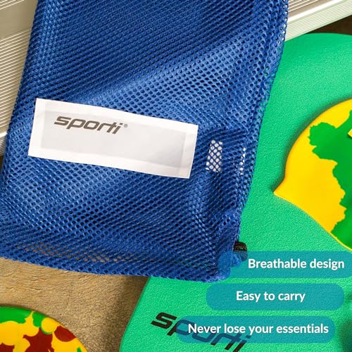 Sporti Swim Mesh Bag – Breathable Drawstring Swim Gear Bag with Quick-Dry Mesh, Durable Toggle Closure, Spacious Storage for Pool, Beach & Gym – Ideal for Swimmers & Water Sports - Red - Image 4