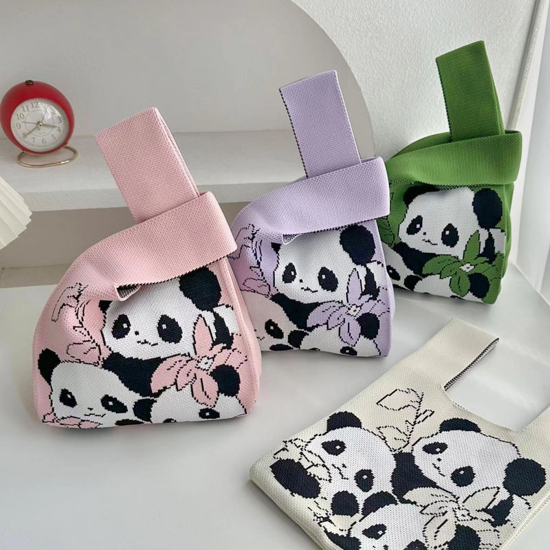 Kuanzhai Alley Surrounding Accompanying Gift New Chengdu Panda Grandpa Knitted Bag Girl'S Bag Woven Handbag - Image 5