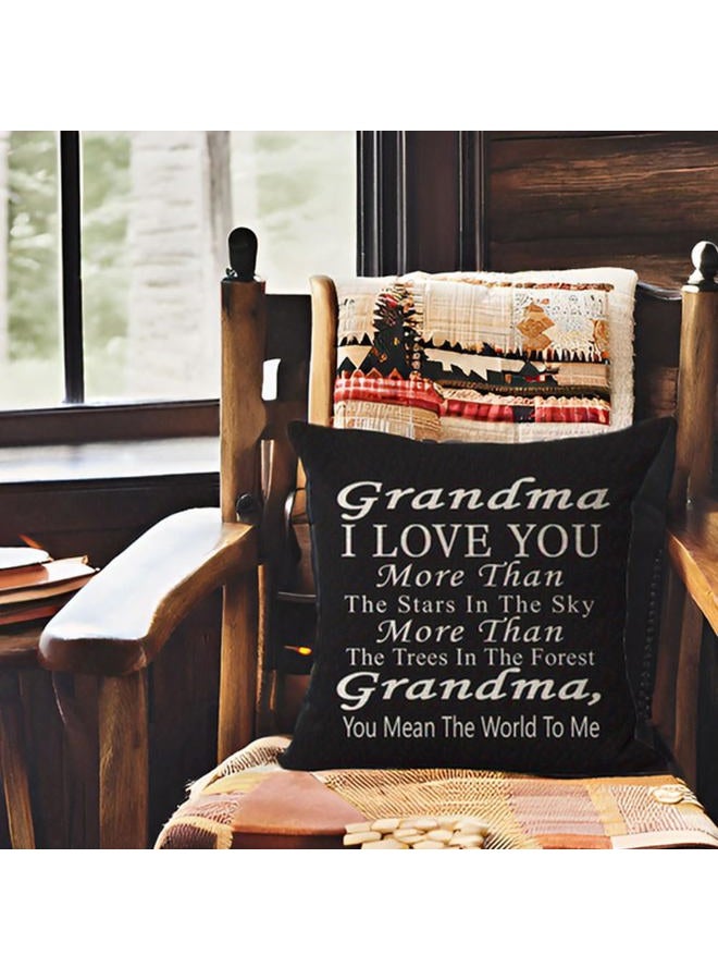 Andreannie Best Gift Grandma I Love You More Than The Stars in The Sky You Mean The World to Me Blessing Cotton Linen Throw Pillow Case Cushion Cover Home Office Decorative Square 18 - Image 3
