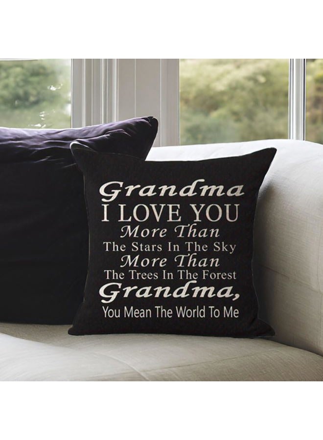 Andreannie Best Gift Grandma I Love You More Than The Stars in The Sky You Mean The World to Me Blessing Cotton Linen Throw Pillow Case Cushion Cover Home Office Decorative Square 18 - Image 4