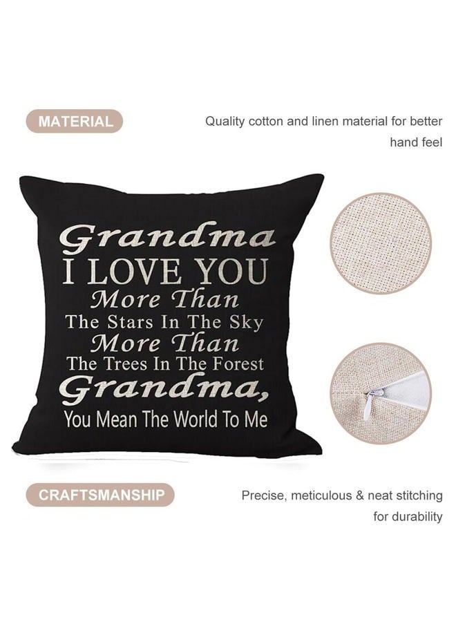 Andreannie Best Gift Grandma I Love You More Than The Stars in The Sky You Mean The World to Me Blessing Cotton Linen Throw Pillow Case Cushion Cover Home Office Decorative Square 18 - Image 2