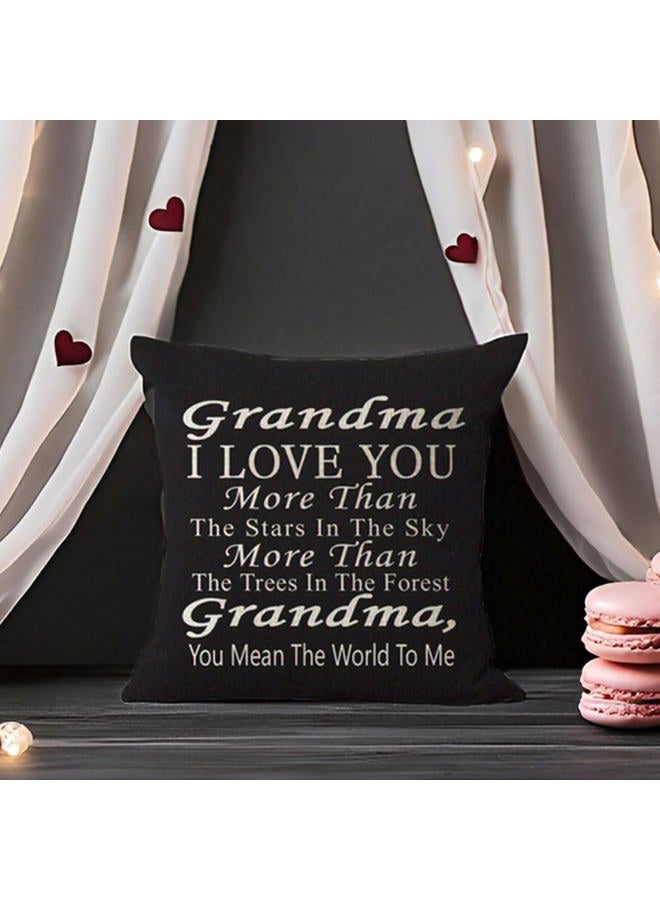 Andreannie Best Gift Grandma I Love You More Than The Stars in The Sky You Mean The World to Me Blessing Cotton Linen Throw Pillow Case Cushion Cover Home Office Decorative Square 18 - Image 5