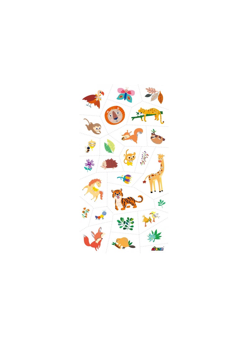 Avenir Avenir Tattoo Sticker - Jungle Animal Series | 50pc Set of Temporary Tattoos - High-Quality Water-Based Ink - Safe and Easy to Apply and Remove - Lasts 3-5 Days for Kids 3+ - Image 3