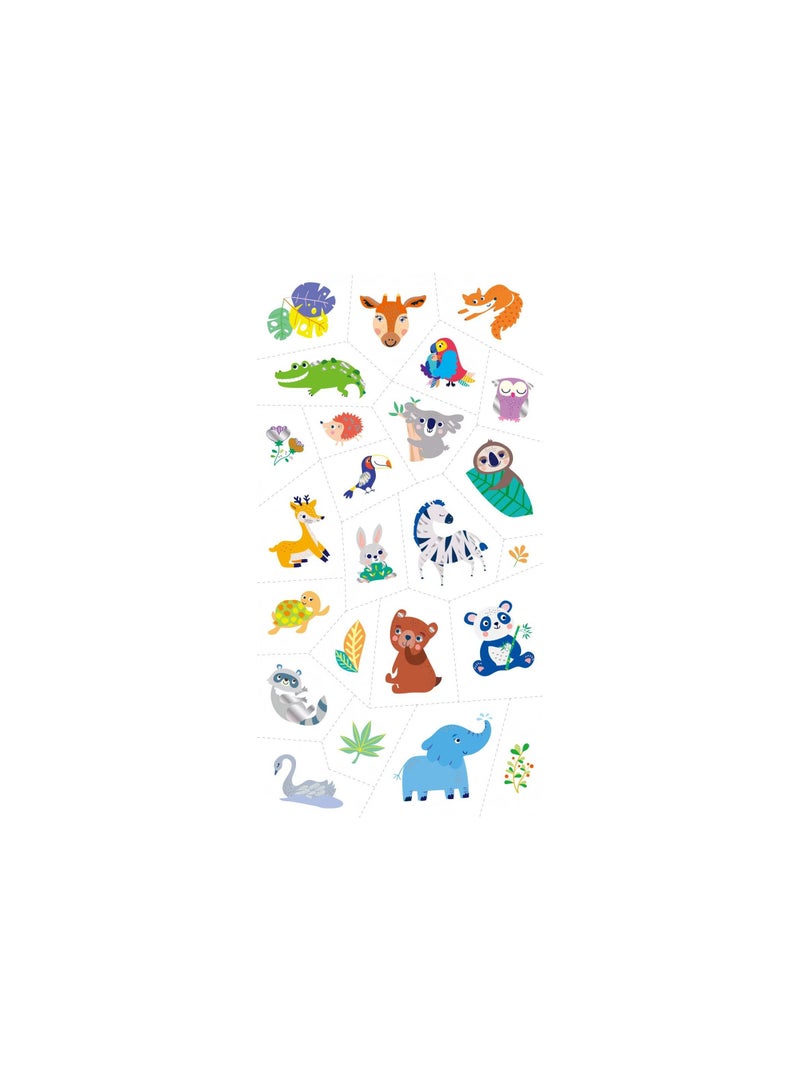 Avenir Avenir Tattoo Sticker - Jungle Animal Series | 50pc Set of Temporary Tattoos - High-Quality Water-Based Ink - Safe and Easy to Apply and Remove - Lasts 3-5 Days for Kids 3+ - Image 4