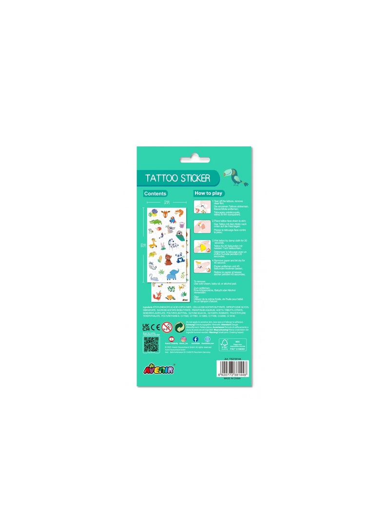 Avenir Avenir Tattoo Sticker - Jungle Animal Series | 50pc Set of Temporary Tattoos - High-Quality Water-Based Ink - Safe and Easy to Apply and Remove - Lasts 3-5 Days for Kids 3+ - Image 2