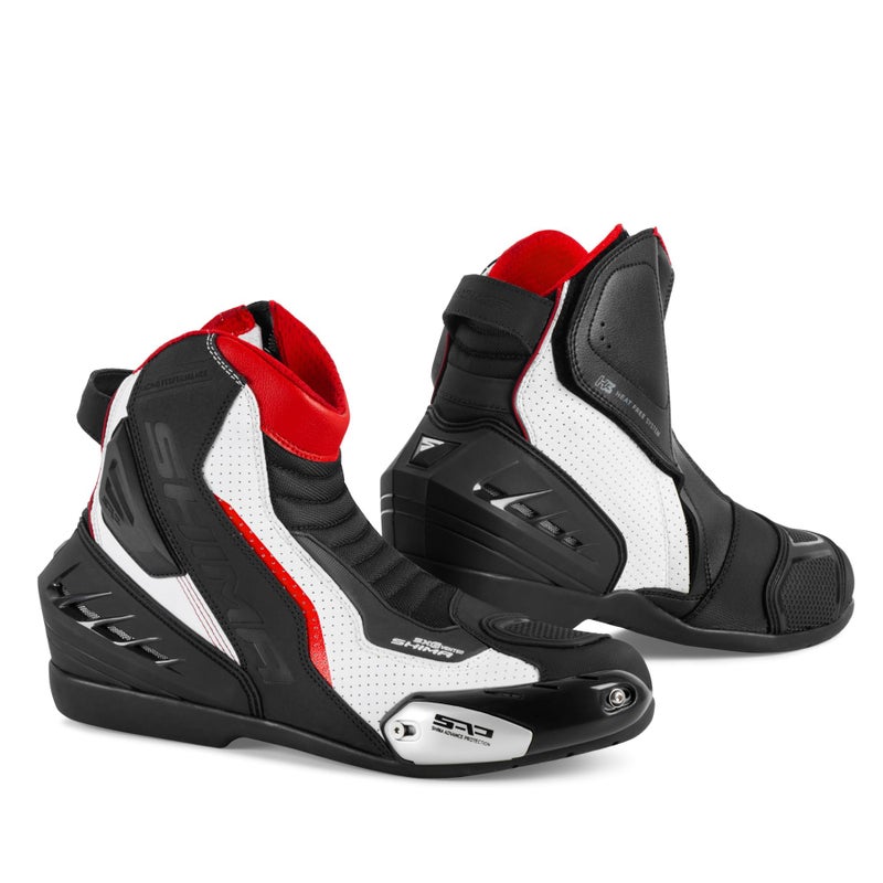 SHIMA SHIMA SX-6 WHITE, Road Sport Protective Perforated Leather Short Motorcycle Boots (44, White)  - Image 1