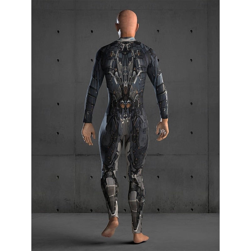 Y&D Cyborg Robot Bodysuit Halloween Group Couples Costumes Full Body Catsuit Scary Costume Men's Women's Boys' Kid's Adults' Performance Party Club Halloween Carnival Day of the Dead Easy - Image 5