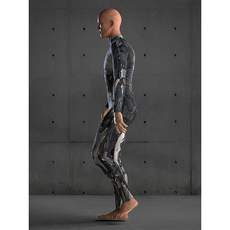 Y&D Cyborg Robot Bodysuit Halloween Group Couples Costumes Full Body Catsuit Scary Costume Men's Women's Boys' Kid's Adults' Performance Party Club Halloween Carnival Day of the Dead Easy - Image 3