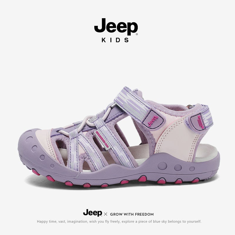 Jeep Children'S Shoes 2025 Style Boys' Velcro Toe Beach Shoes Girls' Workwear Outdoor Casual Shoes - Image 1