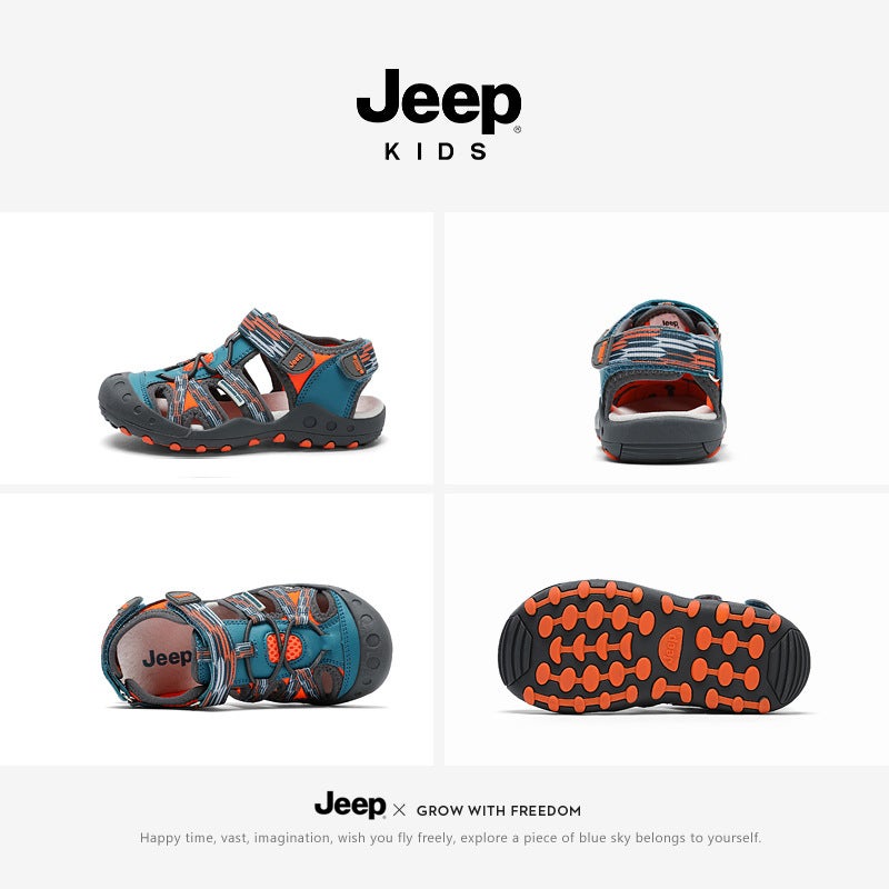 Jeep Children'S Shoes 2025 Style Boys' Velcro Toe Beach Shoes Girls' Workwear Outdoor Casual Shoes - Image 4
