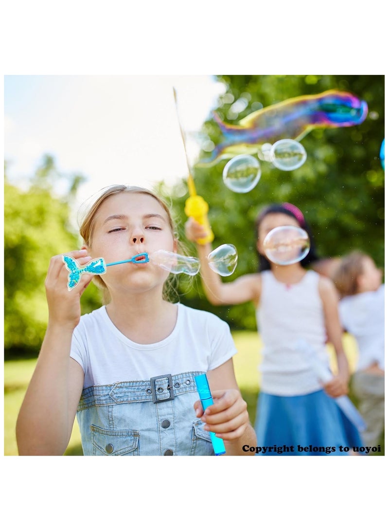 SYOSI 24Pcs Party Bubbles Mermaid Mini Bubbles Party Favors Glitter Mermaid Tail Bubble Wands Cute Mermaid Bubble Wand Classroom Prizes Goodie Bag Stuffers Gift - Image 3