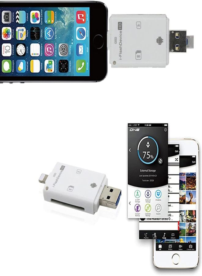 4-in-1 Micro SD card reader, memory card camera reader adapter for iPhone/Pad/Android/Mac/PC/MacBook Pro with Micro USB/Type C/USB 3.0 connector - Image 2