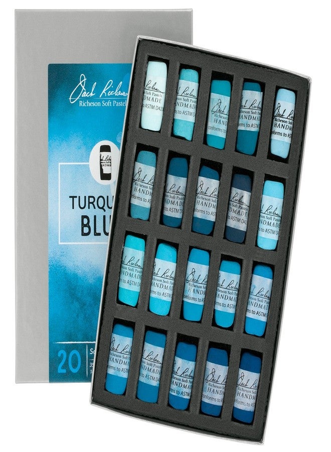 Jack Richeson 422969 Hand Rolled Soft Pastels Set (20 Piece), Turquoise Blue - Image 1