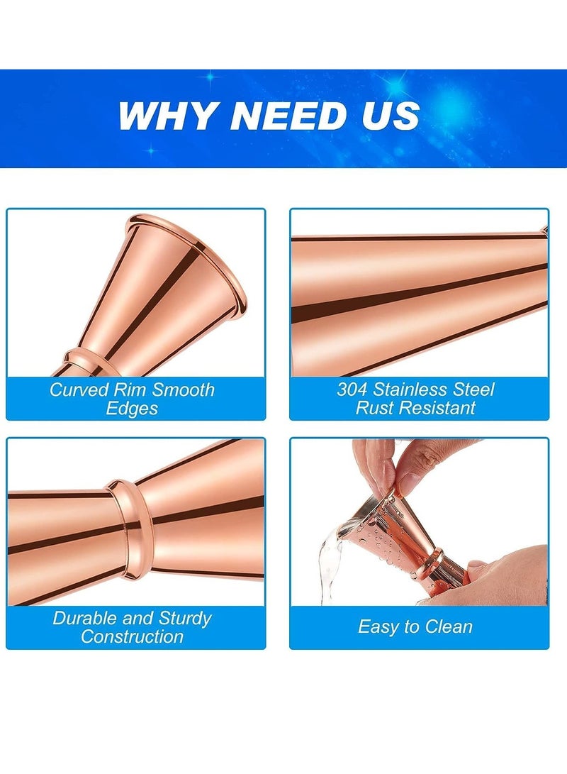 Jigger for Bartending Double Cocktail Japanese Jigger 2 oz 1 oz 304 Stainless Steel Shot Glass Measuring Cup for Home Bar Drink Kitchen Bartender Tools Supplies Cup Shot Measure Double Jigger 4 Pcs - Image 4