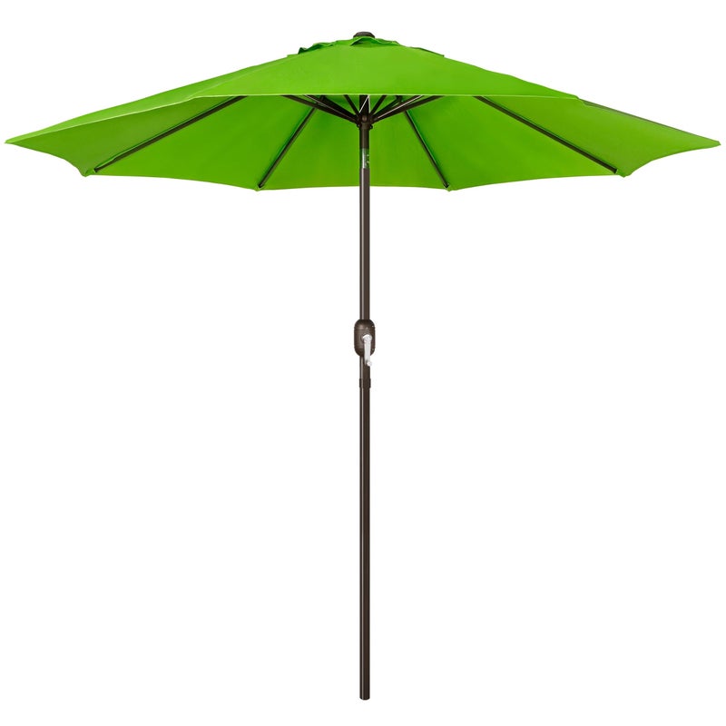 Blissun 9' Outdoor Patio Umbrella, Outdoor Table Umbrella, Yard Umbrella, Market Umbrella with 8 Sturdy Ribs, Push Button Tilt and Crank (Lime) - Image 1