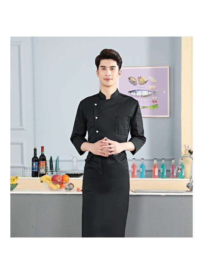 NIBEMINENT High-End Hotel Chef Overalls Autumn and Winter Restaurant Baking Chef Thickened Work Wear Men's  Anti-Static Kitchen  - Image 1