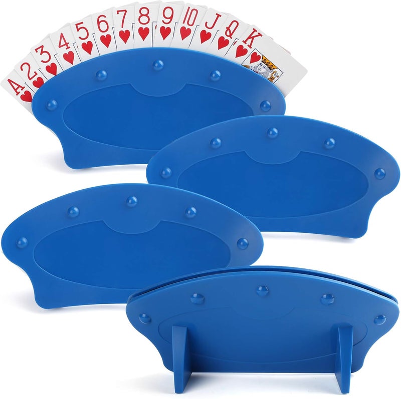 LotFancy Card Holders for Playing Cards, 4-Pack Playing Card Holder for Adults, Kids, Seniors, Plastic, Hands Free, for Family Card Game Nights, Canasta, Poker Parties - Image 1