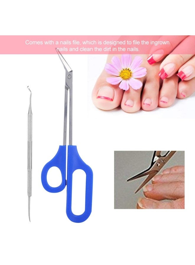 klarako Long Handled Toenail Clippers, Stainless Steel Nail Scissors with Nails File Pedicure Nail Tool Set for the Elderly and People with Limited Mobility - Image 4