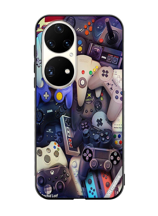 VR CREATIVE غطاء حماية لجهاز Huawei P50 Pro بتصميم تحكم عن بعد متعدد الألوان - Image 1