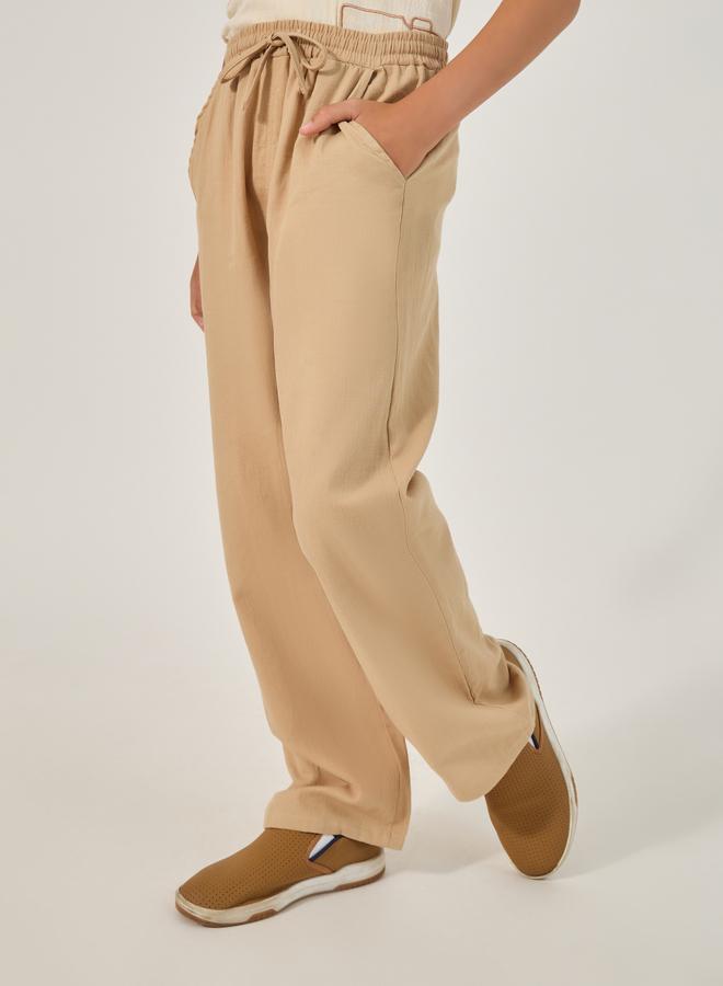 Styli Styli Relaxed Fit Linen Pants with Drawstring  - Image 1