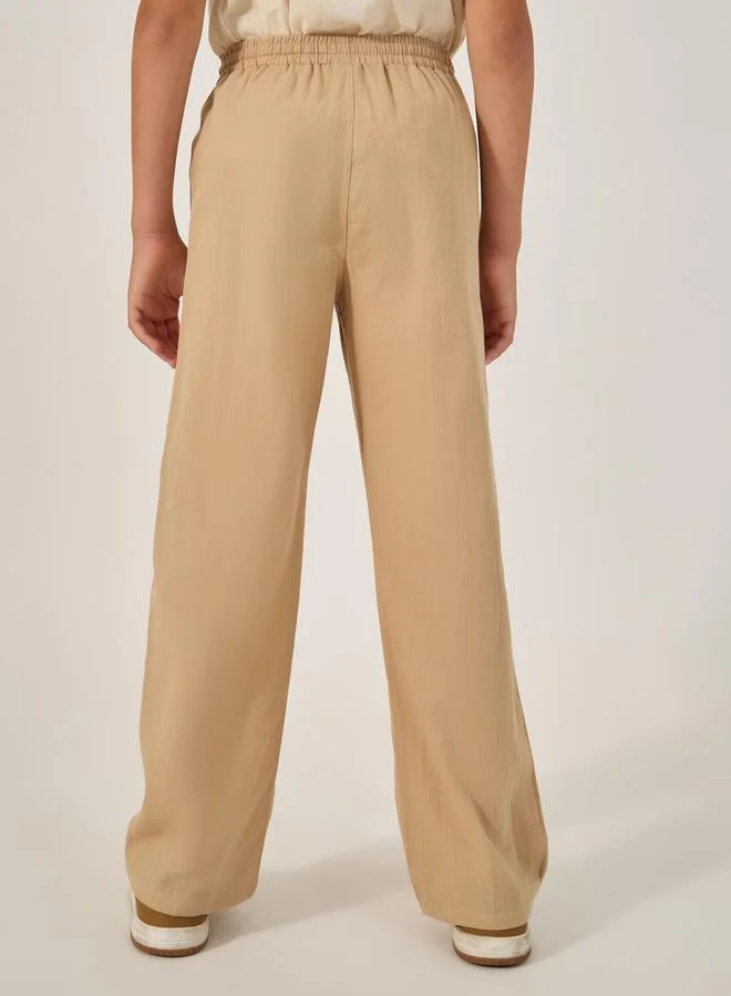 Styli Styli Relaxed Fit Linen Pants with Drawstring