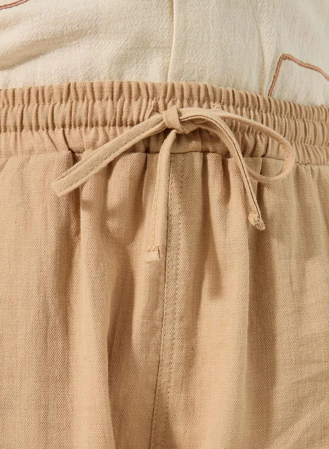 Styli Styli Relaxed Fit Linen Pants with Drawstring