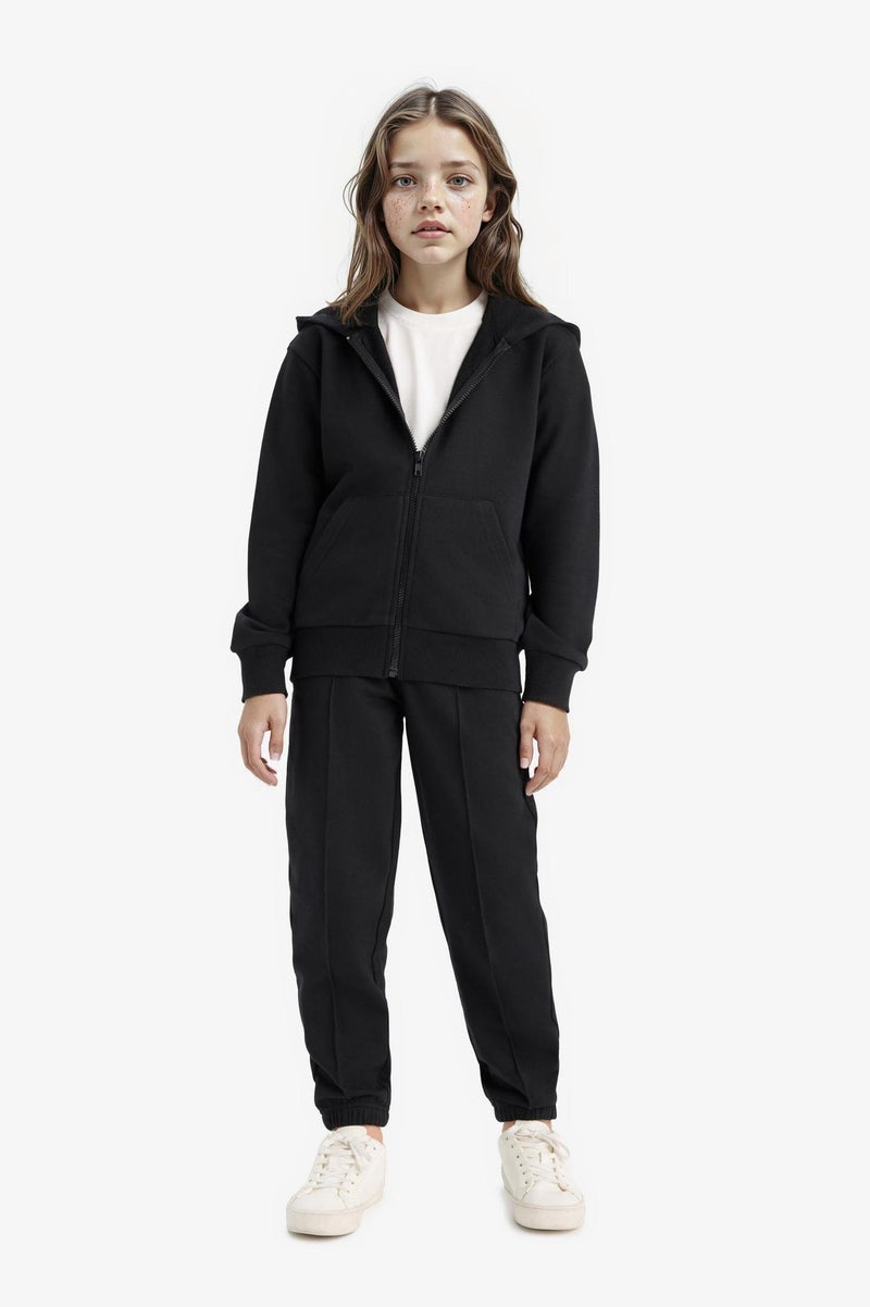 ديفاكتو بنطلون سويت بانتس بناتي جوجر بيزك بخصر مطاطي - Image 2