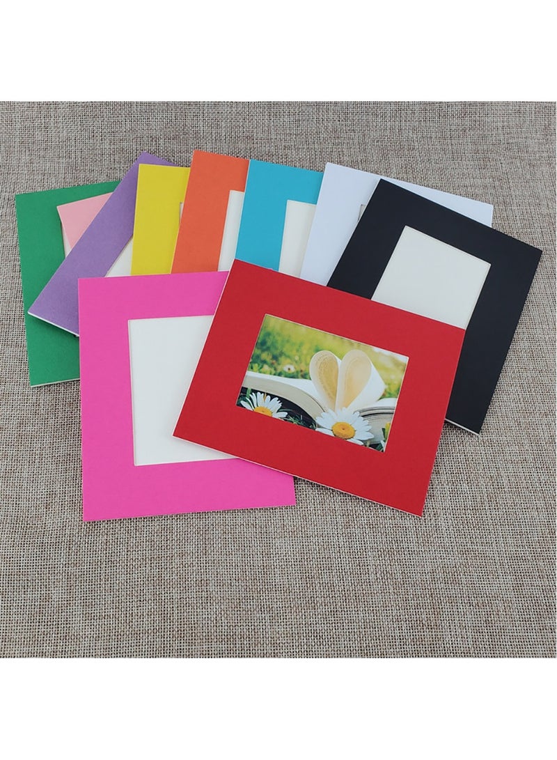 Rubik إطار صور من الكرتون 10 عبوات مع شريط لاصق ذاتي ألبوم صور زخرفي للجدار (2.5 × 3.5 بوصة) متعدد الألوان - Image 1