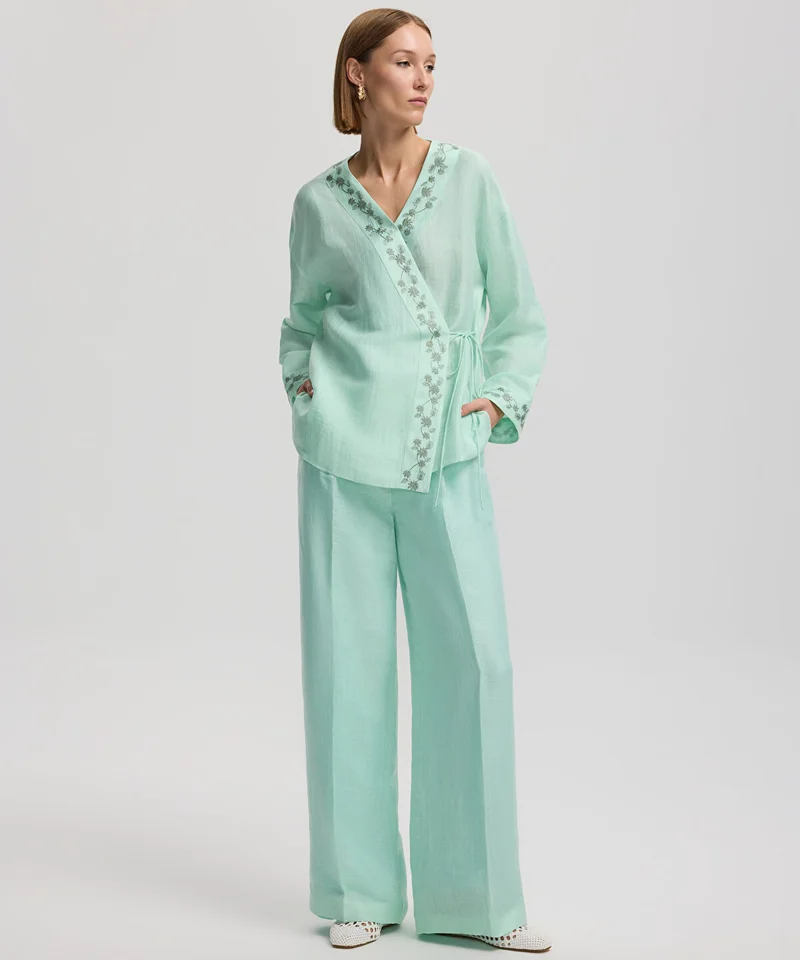ابيكول Darted Wide-Leg Trousers