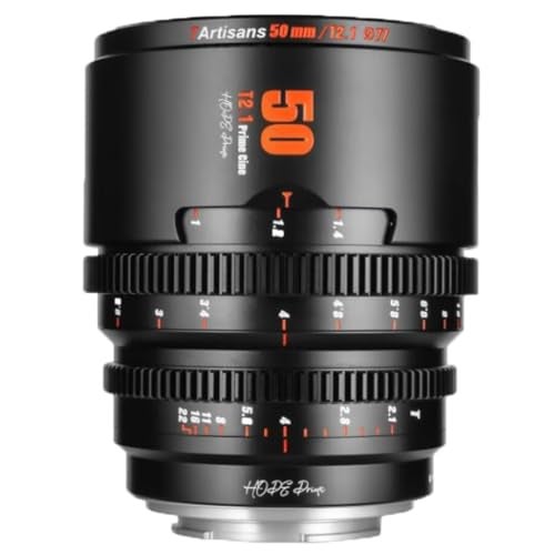 7artisans 10mm/16mm/25mm/35mm/50mm/85mm T2.1 Cine Lens for Fuji X Mount APS-C 260° Ultra Long Focus Large Aperture Prime Mirrorless Camera Lens for Portraiture/Street Photography/Humanistic(50mm) - Image 1