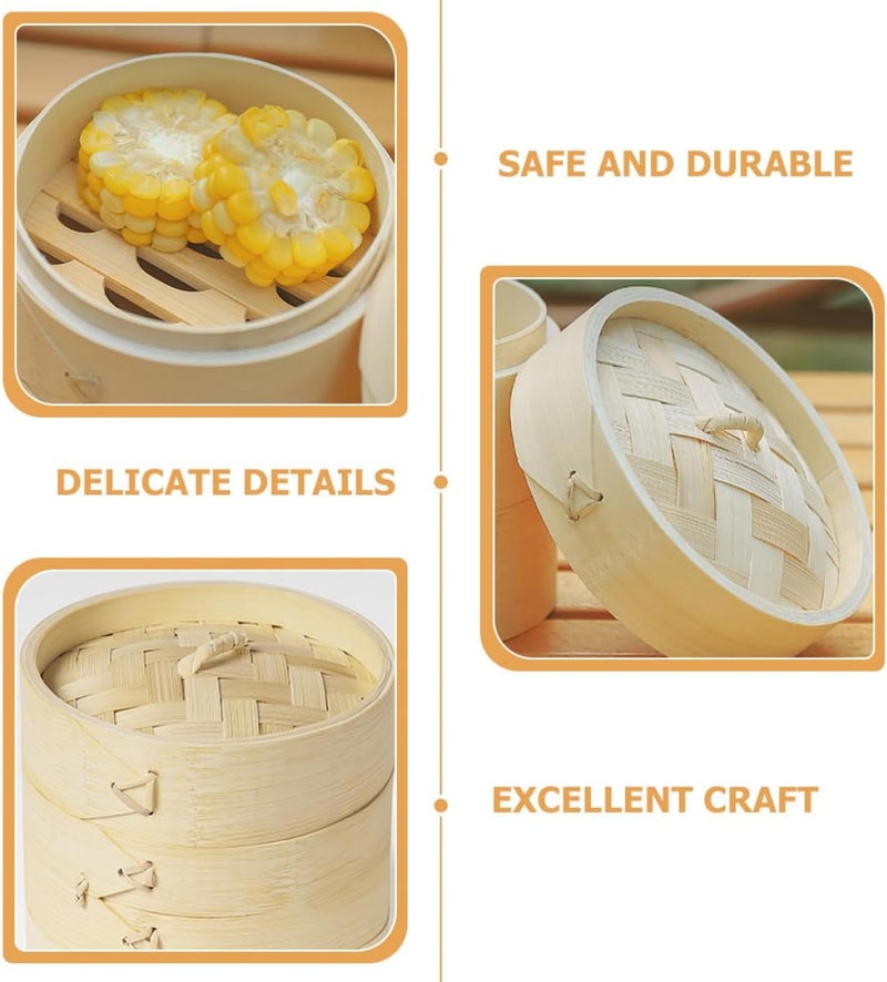 Steamer Basket Large Size for Pot Cooking, Multi-function Food Steamer for Rice, Dumplings, Bao Buns, Food, Natural Cooking Basket for Outdoor and Home Use - Image 3