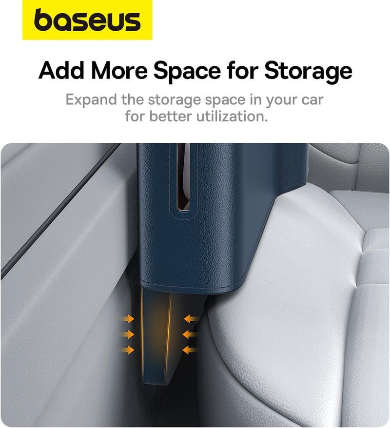 Baseus Car Seat Organizers Storage Box Console Car Organizer Side Pocket with Cup Holder for phones, Wallets, Keys, Passenger & Driver Side (Blue) - Image 4