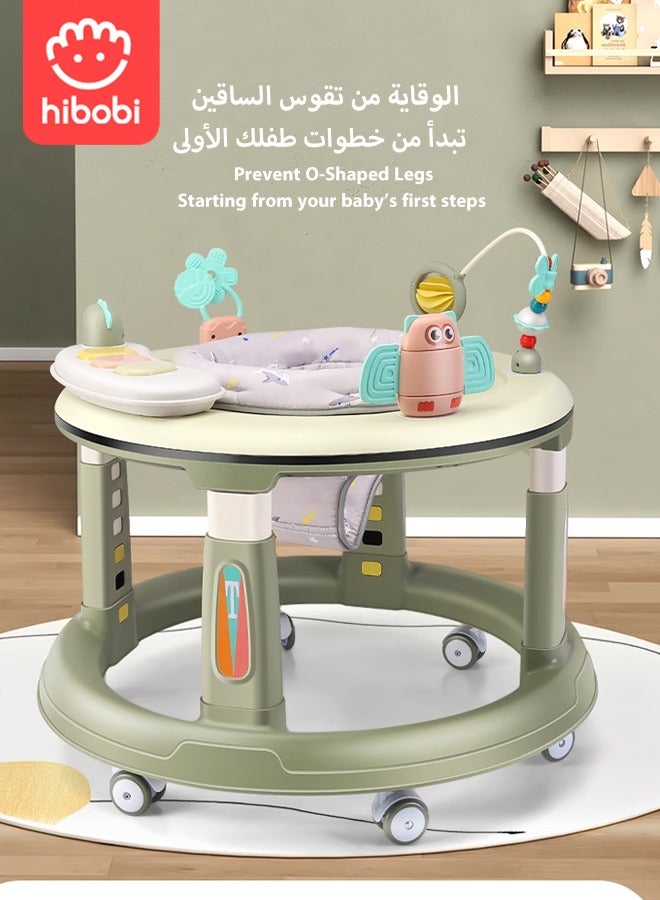 hibobi Multifunctional Baby Walker｜Widened & Thickened Anti-Rollover Base｜Prevents O-Shaped Legs｜5-Level Height Adjustment｜360° Silent Wheels｜Interactive Music & Toy Panel｜For 6–24 Months - Image 1