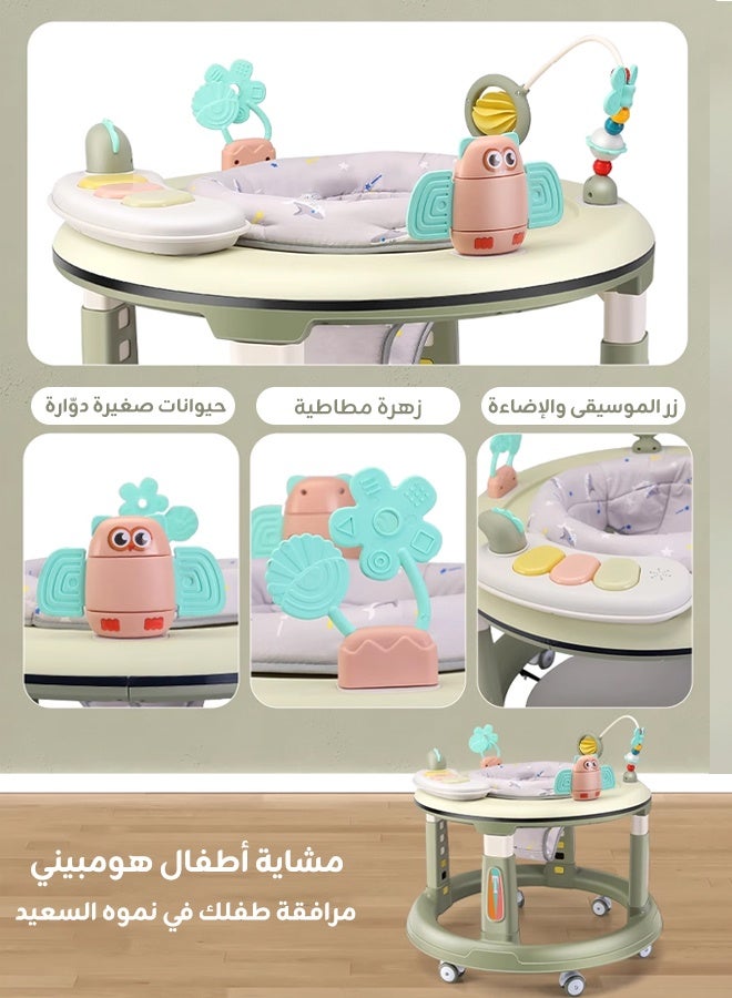 hibobi Multifunctional Baby Walker｜Widened & Thickened Anti-Rollover Base｜Prevents O-Shaped Legs｜5-Level Height Adjustment｜360° Silent Wheels｜Interactive Music & Toy Panel｜For 6–24 Months - Image 3