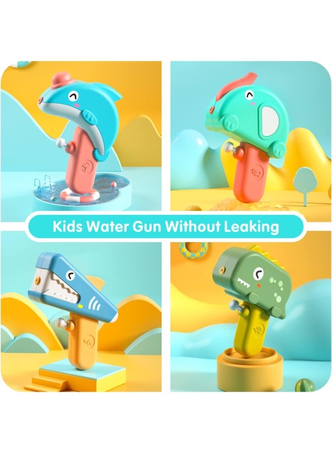 Baytion Water Guns, 4 Pack Geometric Water Guns with Large Capacity for Kids,Cute Dinosaur Squirt Guns with 80ml Capacity,Summer Small Water Pistols Toys for Boys and Girls in Bath,Pool&Party - Image 2
