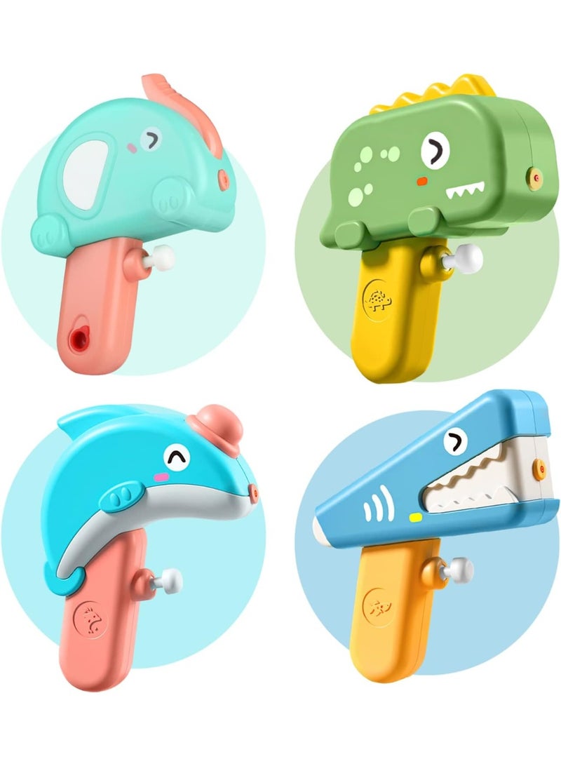 Baytion Water Guns, 4 Pack Geometric Water Guns with Large Capacity for Kids,Cute Dinosaur Squirt Guns with 80ml Capacity,Summer Small Water Pistols Toys for Boys and Girls in Bath,Pool&Party - Image 1
