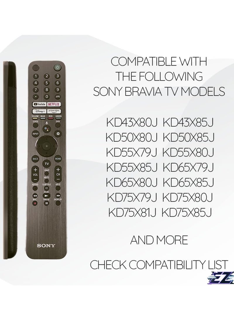Original OEM RMF-TX621U Voice Remote Control with Backlight Buttons for Sony Bravia Google Smart TV with battery