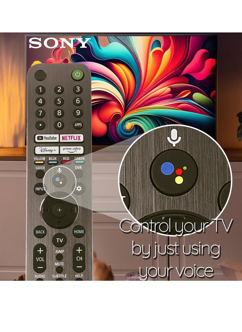 Original OEM RMF-TX621U Voice Remote Control with Backlight Buttons for Sony Bravia Google Smart TV with battery