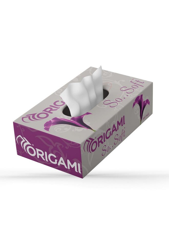 Origami 2 Ply Facial Tissue Box | Car Tissue - Pack Of 4 (200 Pulls Per Box, 800 Sheets)  - Image 2