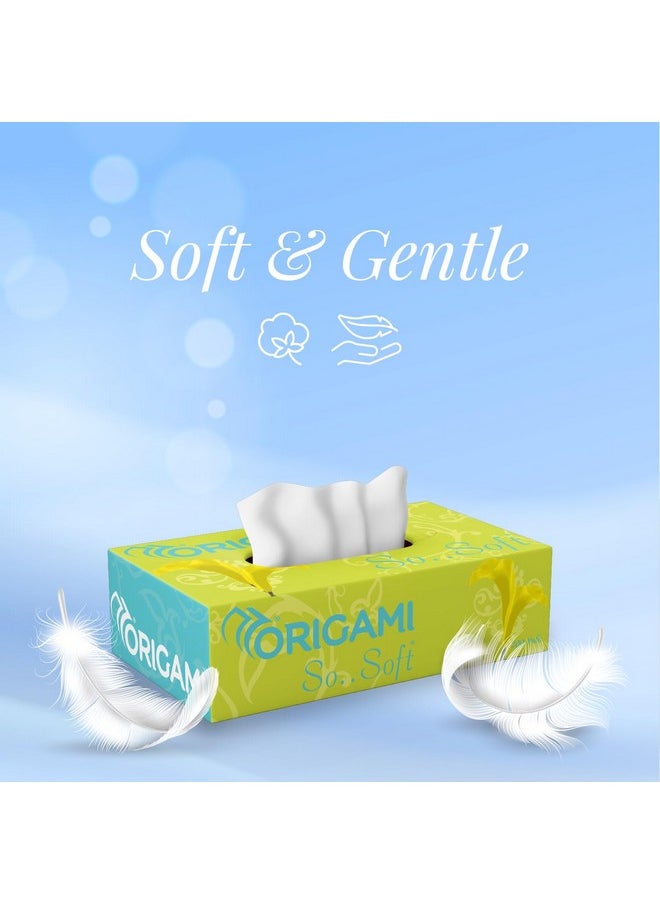 Origami 2 Ply Facial Tissue Box | Car Tissue - Pack Of 4 (200 Pulls Per Box, 800 Sheets)  - Image 3