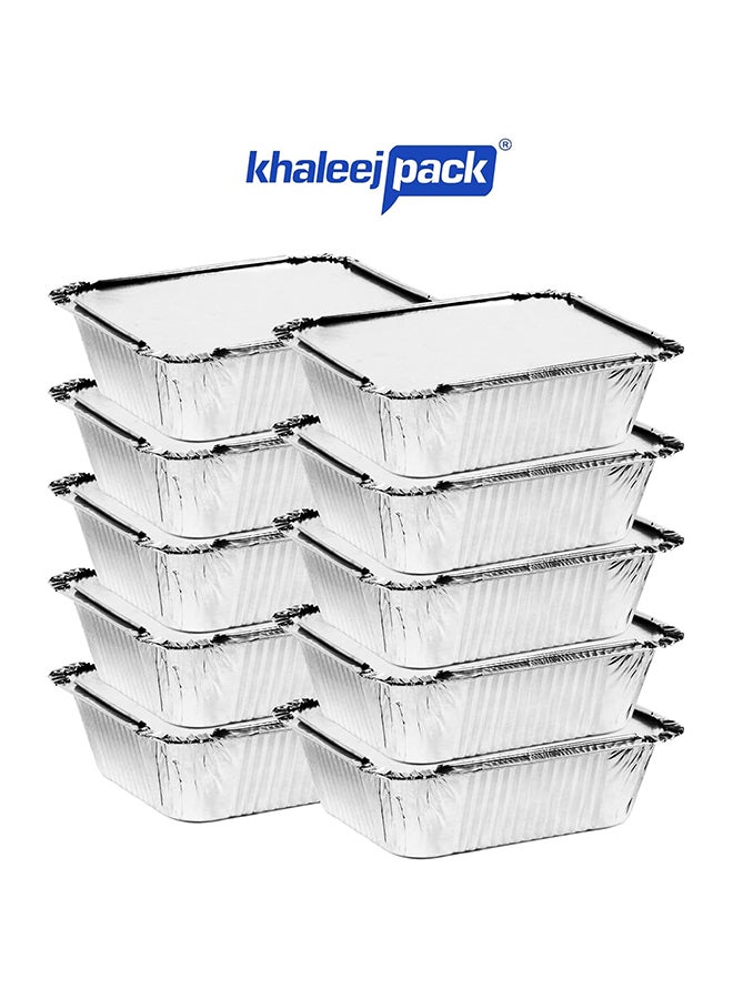 Khaleej Pack Aluminium container 420ml  Pack of 10 pcs - 8342 - Image 2