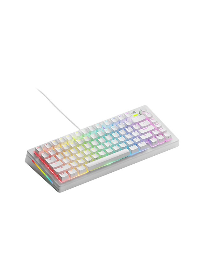 Glorious Gaming - GMMK 3 Custom Mechanical Gaming Keyboard with Knob, 75% Tenkeyless Keyboard, Modular Gasket System, Doubleshot PBT Keycaps, Aluminum Switch Plate, Hotswappable Switches, ANSI (White) - Image 1
