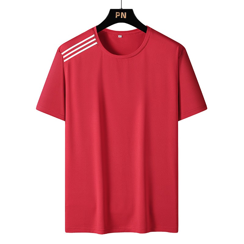 2022 New Couple Ice Silk Quick-Drying T-Shirt Plus Size Fat Short-Sleeved T-Shirt Men And Women All-Match - Image 1